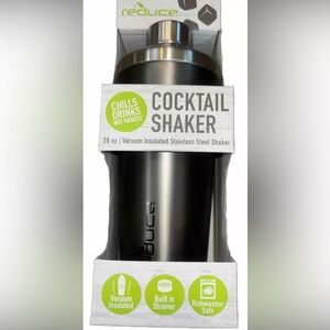 Reduce Stainless Steel Insulated Cocktail Shaker w/Built-In Strainer, 20oz Gray